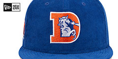 Broncos OLD SCHOOL CORDUROY SIDE-PATCH Royal Fitted Hat by New Era - 3rd View