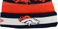 Broncos REPEATER SCRIPT Knit Beanie Hat by New Era - 3rd View