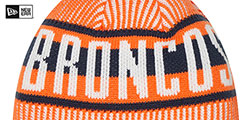 Broncos STRIPED Knit Beanie Hat by New Era - 3rd View