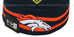 Broncos SUPER BOWL XXXII Navy Knit Beanie Hat by New Era - 3rd View