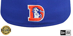 Broncos THROWBACK NFL LIGATURE Royal Fitted Hat by New Era - 3rd View