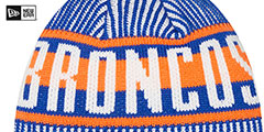 Broncos THROWBACK STRIPED Knit Beanie Hat by New Era - 3rd View