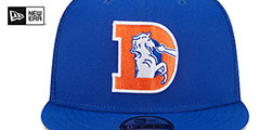 Broncos THROWBACK TEAM-BASIC TRUCKER SNAPBACK Royal Hat by New Era - 3rd View