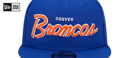 Broncos THROWBACK TEAM-SCRIPT SNAPBACK Royal Hat by New Era - 3rd View