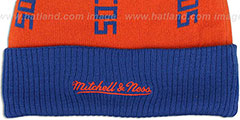 Broncos VERTICAL WORD BEANIE Orange-Royal by Mitchell and Ness - 3rd View