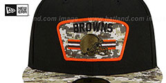 Browns 2021 SALUTE-TO-SERVICE Black-Desert Fitted Hat by New Era - 3rd View