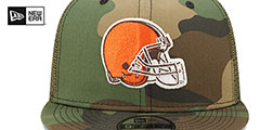 Browns ARMY CAMO TRUCKER Hat by New Era - 3rd View