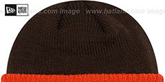 Browns RIBBED-UP Brown Knit Beanie Hat by New Era - 3rd View