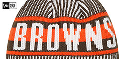 Browns STRIPED Knit Beanie Hat by New Era - 3rd View