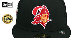 Buccaneers 1998 PB MESH-BACK SIDE-PATCH Black-Black Fitted Hat by New Era - 3rd View