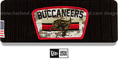 Buccaneers 2021 SALUTE-TO-SERVICE Knit Beanie Hat by New Era - 3rd View