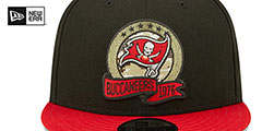 Buccaneers 2022 SALUTE-TO-SERVICE SNAPBACK Black-Red Hat by New Era - 3rd View