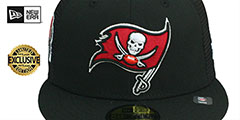 Buccaneers 30TH MESH-BACK SIDE-PATCH Black-Black Fitted Hat by New Era - 3rd View