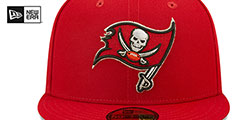 Buccaneers BANNER SIDE-PATCH Red Fitted Hat by New Era - 3rd View