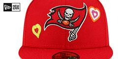 Buccaneers CHAIN STITCH HEARTS Red Fitted Hat by New Era - 3rd View