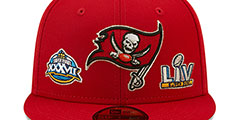 Buccaneers HISTORIC CHAMPIONS Red Fitted Hat by New Era - 3rd View