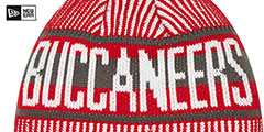 Buccaneers STRIPED Knit Beanie Hat by New Era - 3rd View