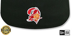 Buccaneers THROWBACK NFL SHIELD-BASIC Black-Orange Fitted Hat by New Era - 3rd View