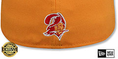 Buccaneers THROWBACK NFL SHIELD-BASIC Orange Fitted Hat by New Era - 3rd View