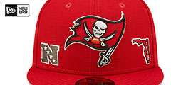 Buccaneers TRIPLE THREAT IDENTITY Red Fitted Hat by New Era - 3rd View