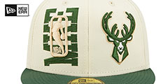 Bucks 2022 NBA DOUBLE WHAMMY DRAFT Fitted Hat by New Era - 3rd View