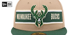 Bucks 2024 NBA DRAFT Camel-Green Fitted Hat by New Era - 3rd View