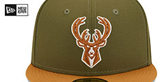 Bucks 2T COLOR PACK Olive-Tan Fitted Hat by New Era - 3rd View