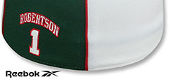 Bucks OSCAR ROBERTSON SWINGMAN White-Green Fitted Hat by Reebok - 3rd View