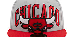 Bulls 2023 NBA TIP OFF Grey-Red Fitted Hat by New Era - 3rd View