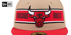 Bulls 2024 NBA DRAFT Camel-Red Fitted Hat by New Era - 3rd View