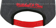 Bulls 2T-HEATHER SNAPBACK Grey-Red Hat by Mitchell and Ness - 3rd View