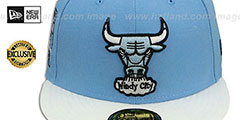 Bulls 6X BANNER SIDE-PATCH Sky-White Fitted Hat by New Era - 3rd View