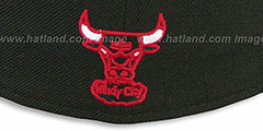 Bulls CHENILLE APPLIQUE Black Fitted Hat by New Era - 3rd View