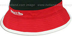 Bulls COLOR-BLOCK BUCKET White-Black-Red Hat by Mitchell and Ness - 3rd View