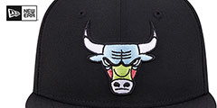 Bulls COLOR PACK SIDE-PATCH Black Fitted Hat by New Era - 3rd View