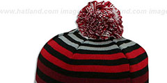 Bulls GREY STRIPETOP Knit Beanie Hat by New Era - 3rd View