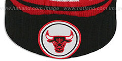 Bulls HIGH-5 CIRCLE BEANIE Red-Black by Mitchell and Ness - 3rd View