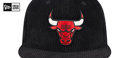 Bulls LETTERMAN PIN CORDUROY Black Fitted Hat by New Era - 3rd View