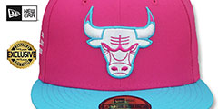 Bulls MIAMI VICE SIDE-PATCH Beetroot-Blue Fitted Hat by New Era - 3rd View