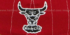 Bulls PIN-SCRIPT Red-Black Fitted Hat by New Era - 3rd View