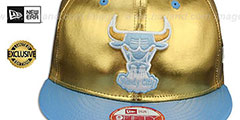 Bulls POSH SNAPBACK Gold-Sky Hat by New Era - 3rd View