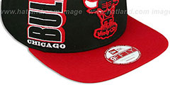 Bulls RALLYMARK SNAPBACK Black-Red Hat by New Era - 3rd View