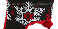 Bulls SNOWFLAKE TRAPPER Black-Red Knit Hat by New Era - 3rd View