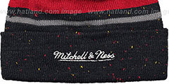 Bulls HWC SPECKLED Black-Red Knit Beanie by Mitchell and Ness - 3rd View