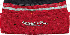 Bulls SPECKLED Red-Black Knit Beanie by Mitchell and Ness - 3rd View