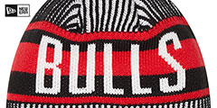 Bulls STRIPED Knit Beanie Hat by New Era - 3rd View