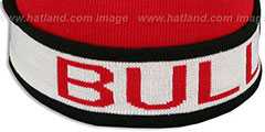 Bulls THE-BUTTON Knit Beanie Hat by Michell and Ness - 3rd View