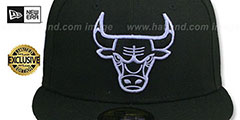 Bulls TROPHY LAVENDER-BOTTOM Black Fitted Hat by New Era - 3rd View