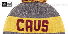 Cavaliers ARENA SPORT Burbundy-Gold Knit Beanie Hat by New Era - 3rd View