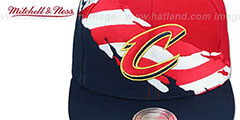 Cavaliers BRUSHED FLAG SNAPBACK Red-Navy Hat by Mitchell and Ness - 3rd View